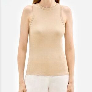 NWT Theory Sand Ribbed Fitted Tank Top in Sand size Medium